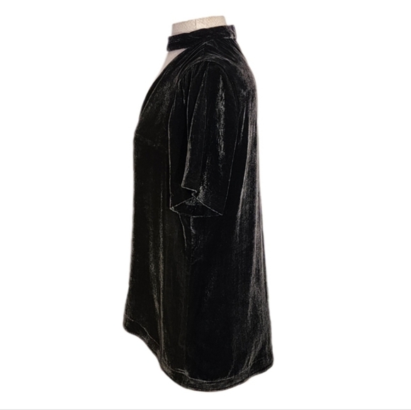 Madewell Velvet Choker Top Olive Green Size M - Picture 6 of 12